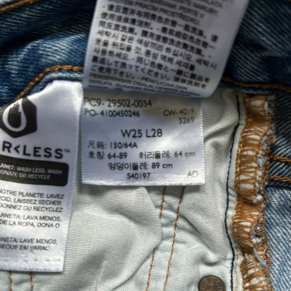 Levi’s | Women's Light Blue Distressed Premium Skinny 501 Buttonfly Jeans, sz 25 - Picture 14 of 14